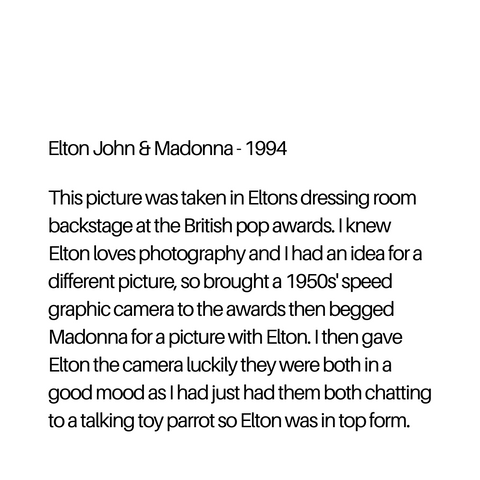 Elton John & Madonna by Duncan Raban